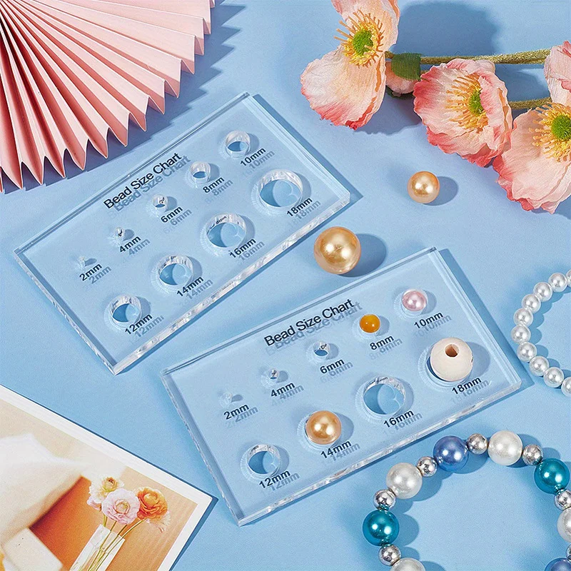 Acrylic Bead Sizing Chart & Measuring Tool
