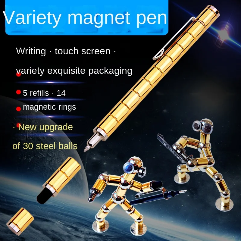 2022 Magnetic Polar Pen Metal Magnet Modular Think Ink Toy Stress Fidgets Antistress Focus Hands Touch Pen Erasable