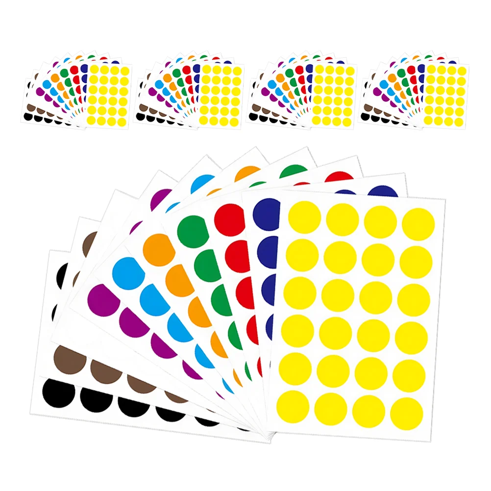 

50 Sheets The Circle Color Dot Stickers Gift Labels Garage Sale Paper Colored Round