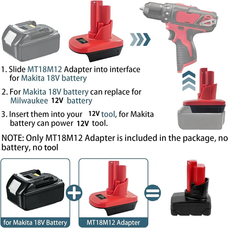 MT18M12 Battery Adapter for Makita 18V Li-ion Battery Convert to - Main Image