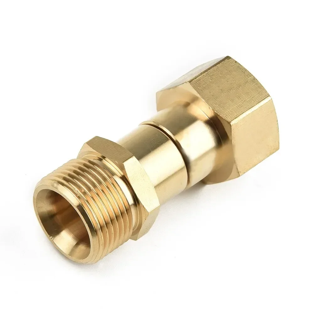 Brass High Pressure Washer Swivel Joint Connector Hose Fitting M22 14mm Thread Degree Rotation Hose Sprayer Connector pressure washer hose adapter garden hose expandable water hose water hose plastic hose expandable hose stainless steel hose