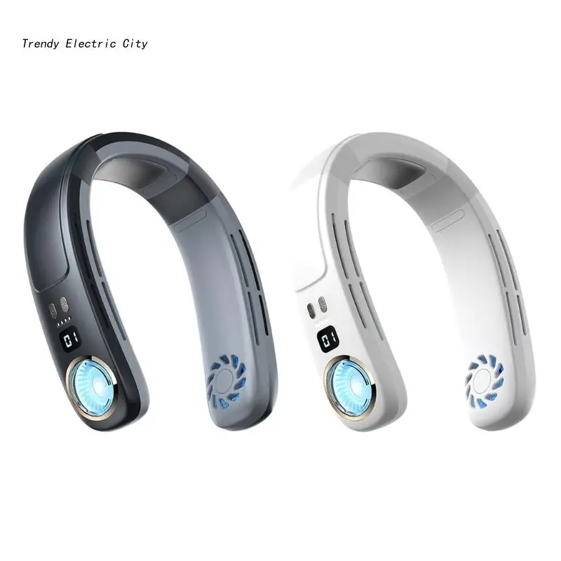 

R9CD Portable Neck Fan Hanging Fans Portable Air Conditioner Rechargeable Fan Leafless Hanging Fans for Outdoor Sports Summer