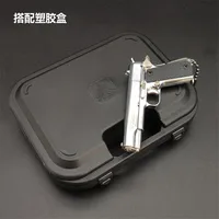 1:3 Metal Model Gun Keychain Plastic Case Miniature Alloy Pistol Suitcase 2