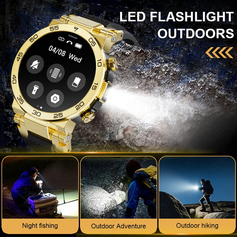 2025 LED Bluetooth Call Smart Watch Men Outdoor Sports Full Touch Screen Health Monitoring Waterproof Smartwatch For IOS Android