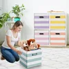 6 Pcs Fabric Storage Cubes with Metal Handle ed Style Collapsible Bins Organizer for Books Room Closet Toys School Nursery Gift