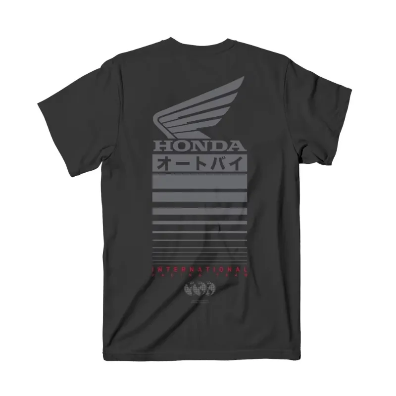 Le T-shirt pour homme de course de la série de motos rétro comprend un t-shirt hip-hop à manches courtes et col ample Honda Non-wing