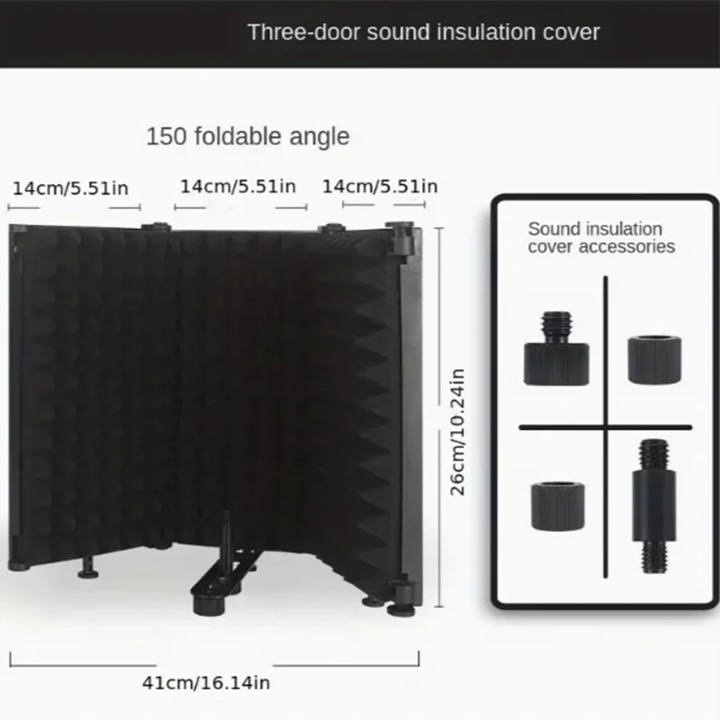 Microphone Accessories 5 Panel Reflection Filters Professional Studio Recording Microphone Isolation Shield Suitable For Any Condenser Mic
