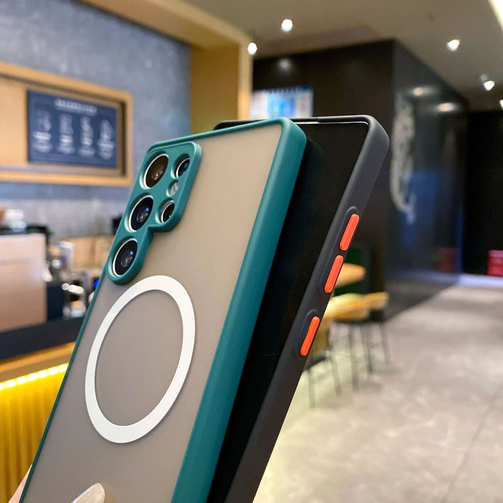 Sleek Matte Magnetic Shockproof Phone Case with MagSafe Compatibility