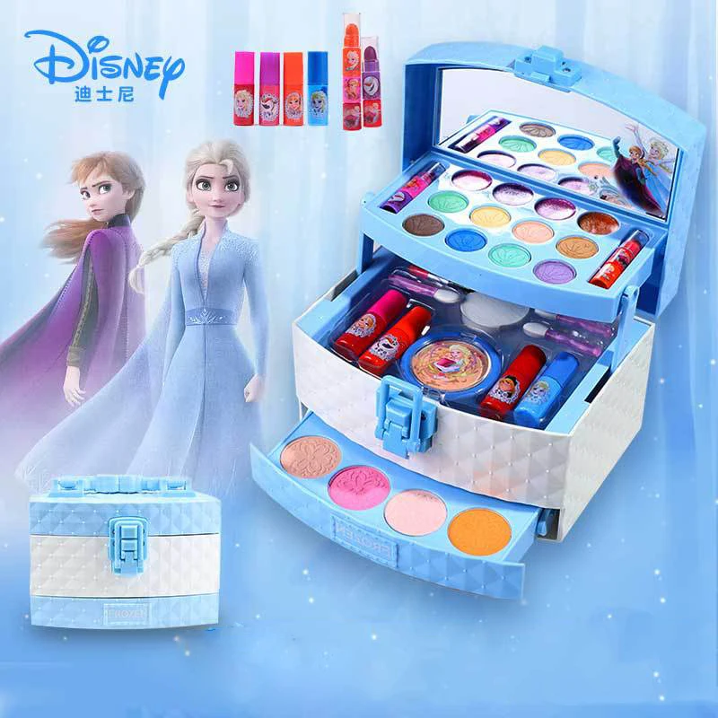 Disney girls Frozen Beauty Toys Makeup Box Set Girl Princess Elsa Anna Pretend Play Fashion Toys for Children Kids Birthday Gift 6