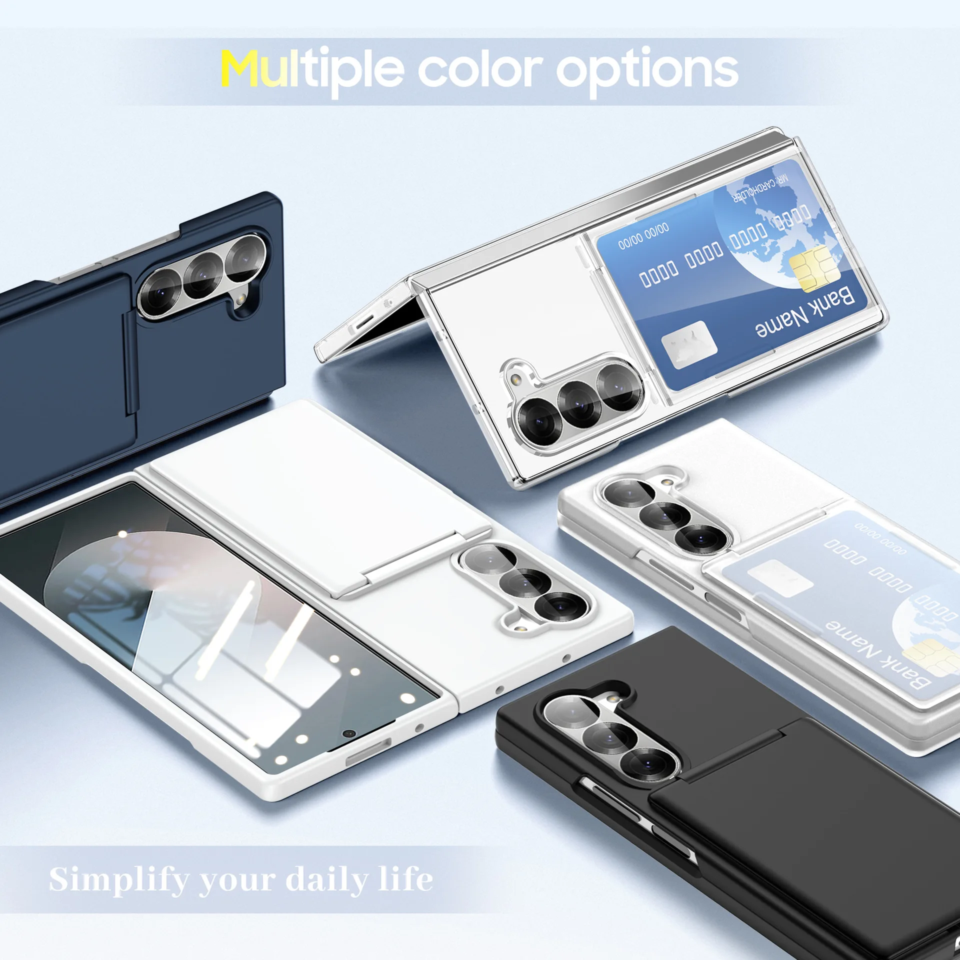 Sleek Card Holder Case - Fashionable Anti-Knock PC Cover