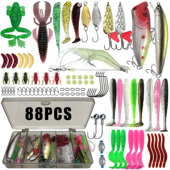 Fishing 86/88/136/149/366pcs Fishing Lure Kit For Trout/Pike/Bass Multi-Lure Fishing Set Layered Tackle Pro Gear Tackle Box 6