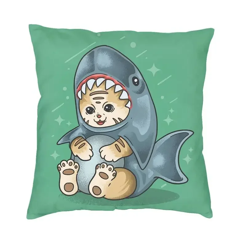 

Cat Shark Cushion Cover Double-sided 3D Printing Cartoon Anime Animals Floor Pillow Case for Living Room Pillowcase Decoration