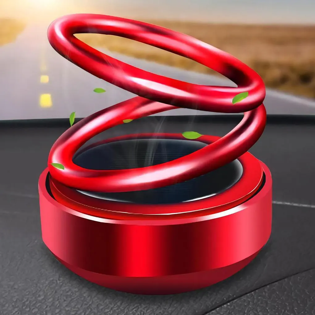 Portable-Kinetic-Mini-Car-Air-Freshener-Solar-Powered-Double-Ring ...