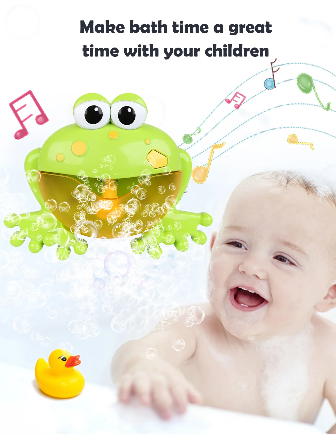 Giocattoli da Bagno per Bambini, Macchina per Bolle a Forma di Rana con Musica, Giocattolo Automatico per Bolle di Sapone per Vasca da Bagno, Regalo per Bambini