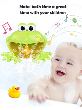 Giocattoli da Bagno per Bambini, Macchina per Bolle a Forma di Rana con Musica, Giocattolo Automatico per Bolle di Sapone per Vasca da Bagno, Regalo per Bambini