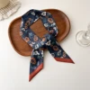 Europe 2024 Fashion New National Style Small Nroken Flower Women's Decorative Twill Binding Bag Handle Silk Scarf Ribbon Scarf 6