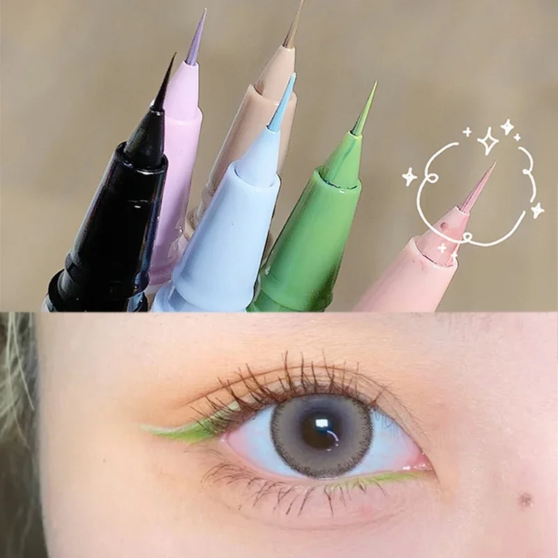 Waterproof Colorful Eyeliner Pencil Lasting Quick Dry Green Blue Black Matte Liquid Eyeliner Party Festival Eyes Makeup Cosmetic