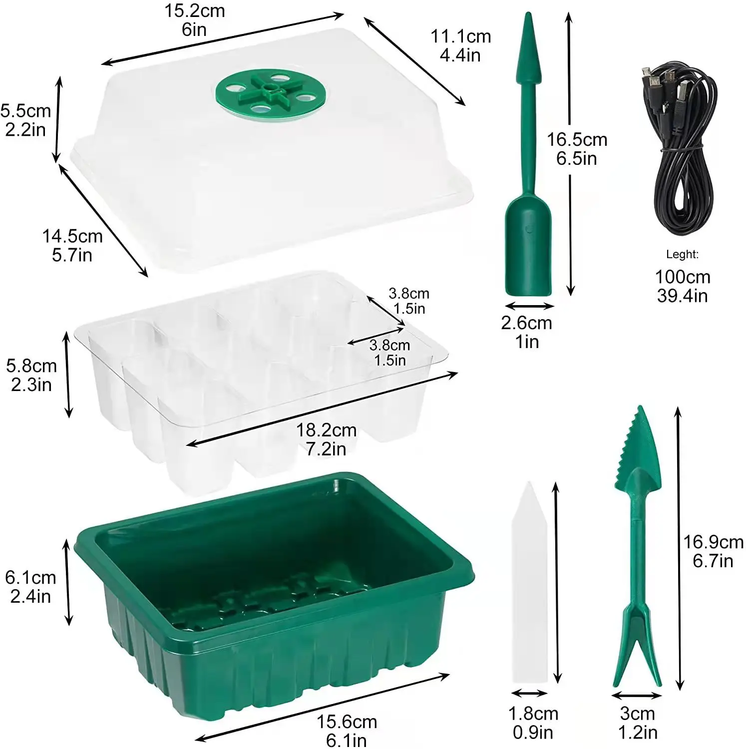 2022 12 Hole Seedling Trays Seed Starter Starter Plant Flower Grow Box Propagation For Gardening Grow Starting Germination Box