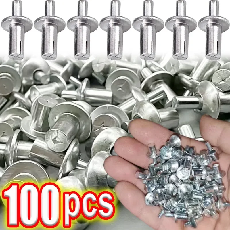 Rivets and Fasteners Aluminum Alloy Expansion Rivets Hammer Drive Expansion Nails Head Piercing Rivet Stainless Steel Rod Screws Board Wall