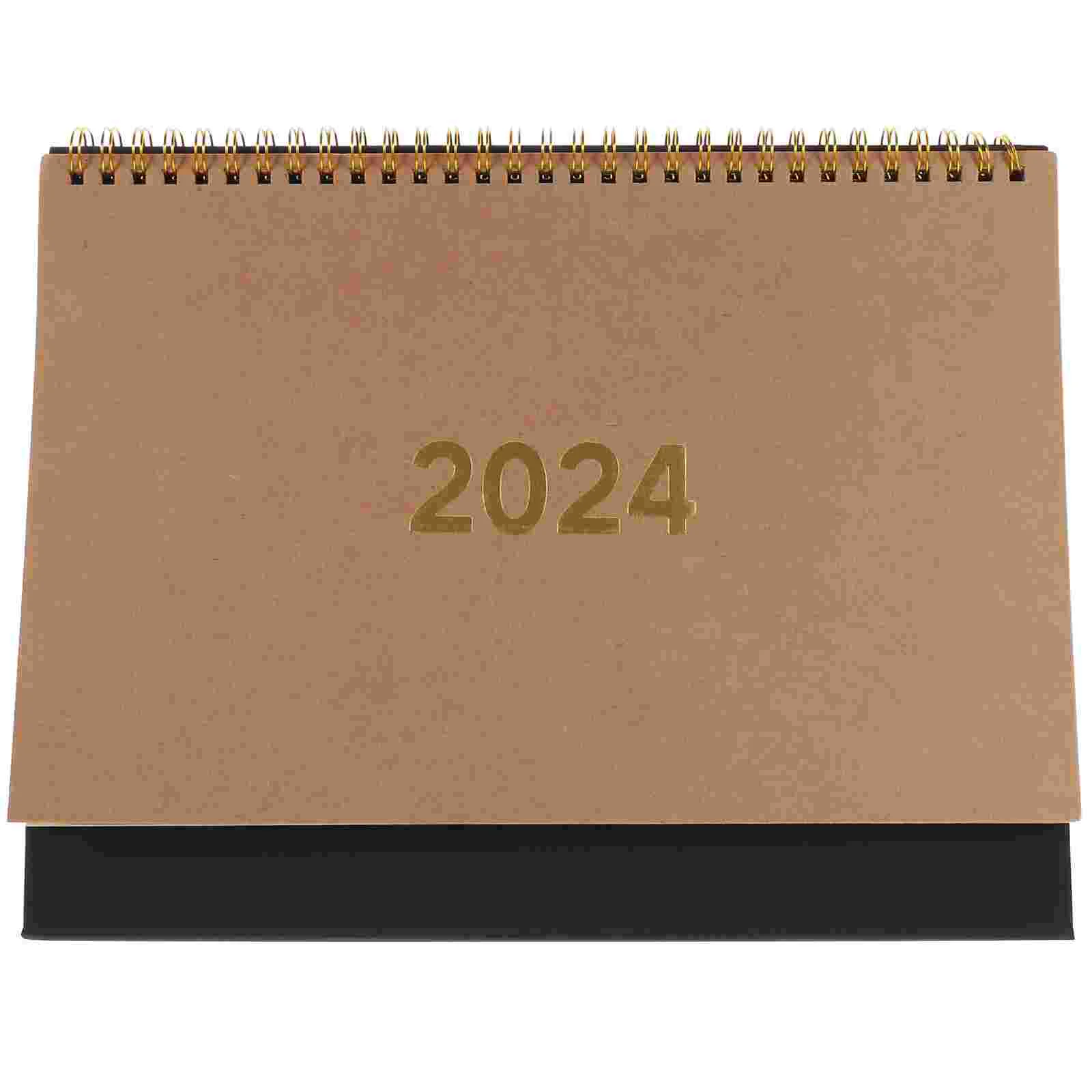 2024 Schedule Planner Calendar Desktop Ornaments Unprinted Style Office (Large Kraft Paper) (20238-202412) Vertical