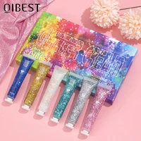 6 Colors Holographic Body Glitter Gel Set Christmas Party Makeup Face Eye Lips Hair Nail Cosmetic Festival Glitter Eyeshadow 1