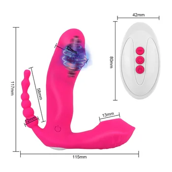 OLO Wearable Dildo Vibrator Sex Toy for Women Multifunction 3 In 1 Sucking Vibrator Anal Vagina Clitoris Stimulator Erotic Toys 6
