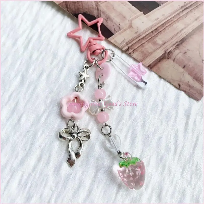 57QA Trendiger Stern-Charm mit Schleife und Stern, der Ihren Accessoires Persönlichkeit verleiht – Detail 8