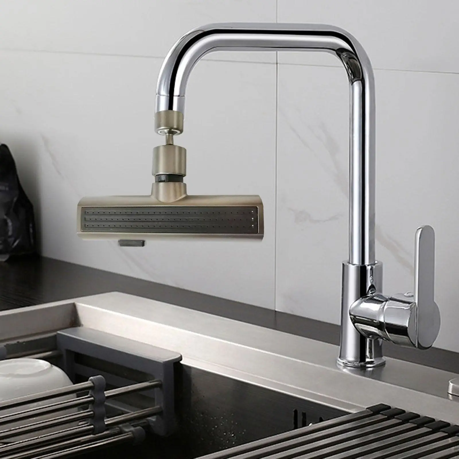 

Waterfall Kitchen Faucet Multifunctional Splashproof Kitchen Rotary Faucet