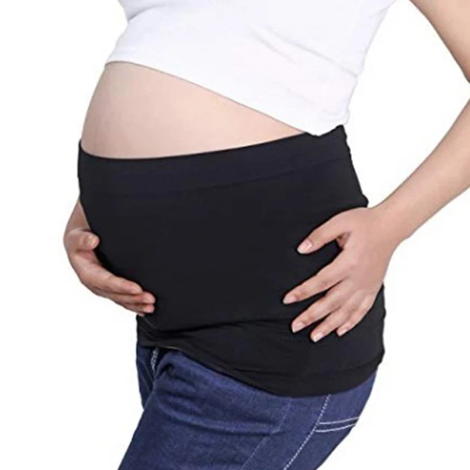 Pregnancy Belly Support Belt Maternity Clothes Solid Support Belly Band Pregnant Women Breathable Waist Back Care Belt Adjustable Abdomen Brace Protector