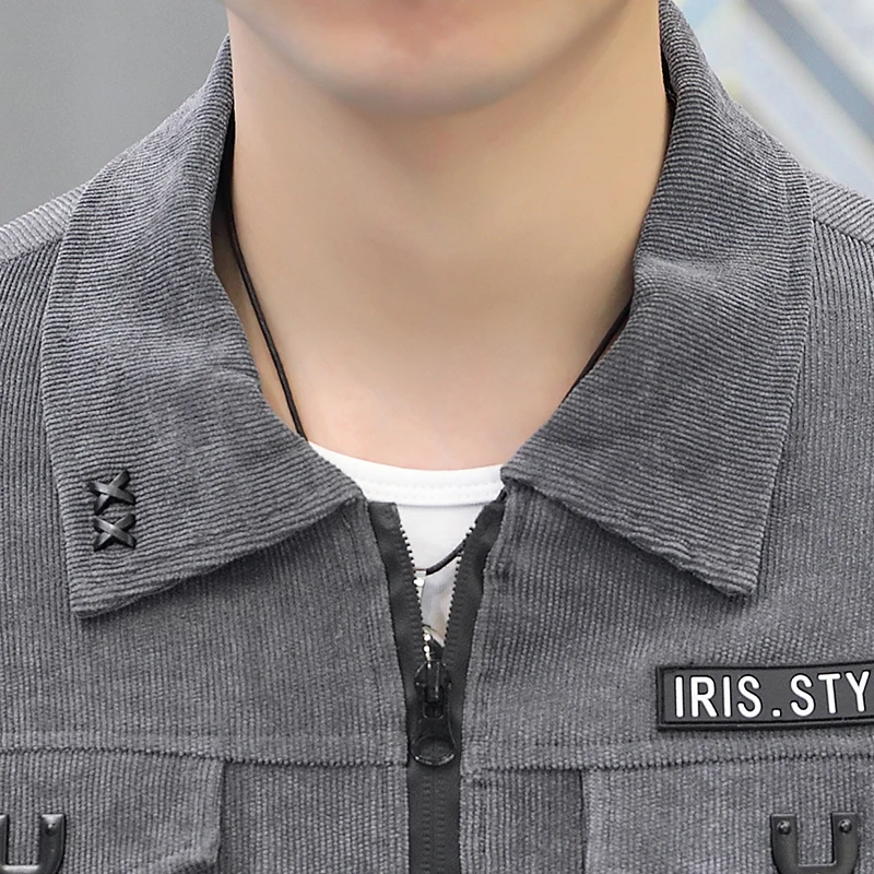 Men Corduroy Sets 2022 Autumn New Two Piece Long Trousers and Jakcet Clothing Casual Track Suit Male Big Pockets Sweatsuits 4