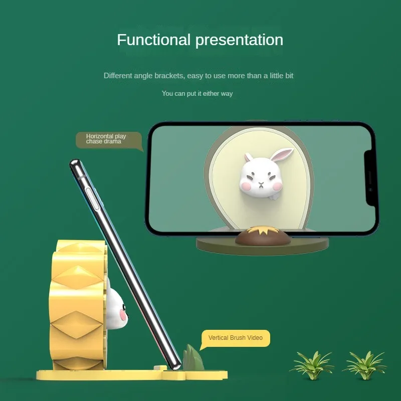 Creative Cartoon Mobile Phone Holder Summer Fruit Cute Cute Personality Desktop Rabbit Mobile Phone Pad Holder Adjustable Height