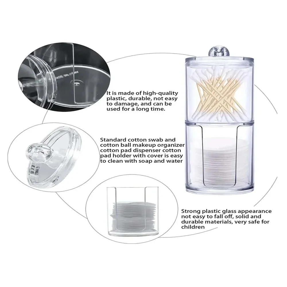 Use this clear plastic acrylic medicine bottle holder dispenser for storage - perfect for cotton swabs, discs and cosmetic pads! 5