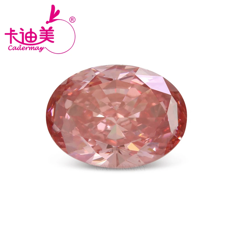 

CADERMAY Oval Shape EX Cut Fancy Vivid Pink Color VVS1 Clarity CVD Lab Grown Diamond Loose Stone Gemstone For Jewelry Making