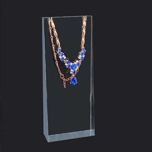 Acrylic High Quality Fashion Transparent Triangle Crystal Jewelry Display Stand Necklace Earrings Shooting Display Set Square