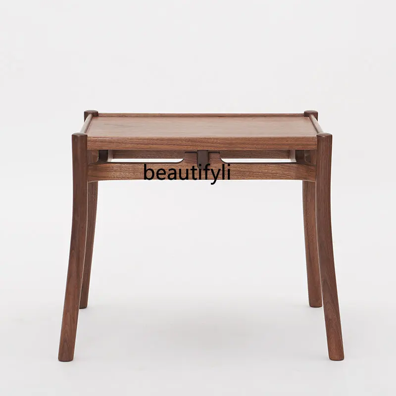 

Single Tea Stool Solid Wood Black Walnut Dining Stool Bench Square Stool