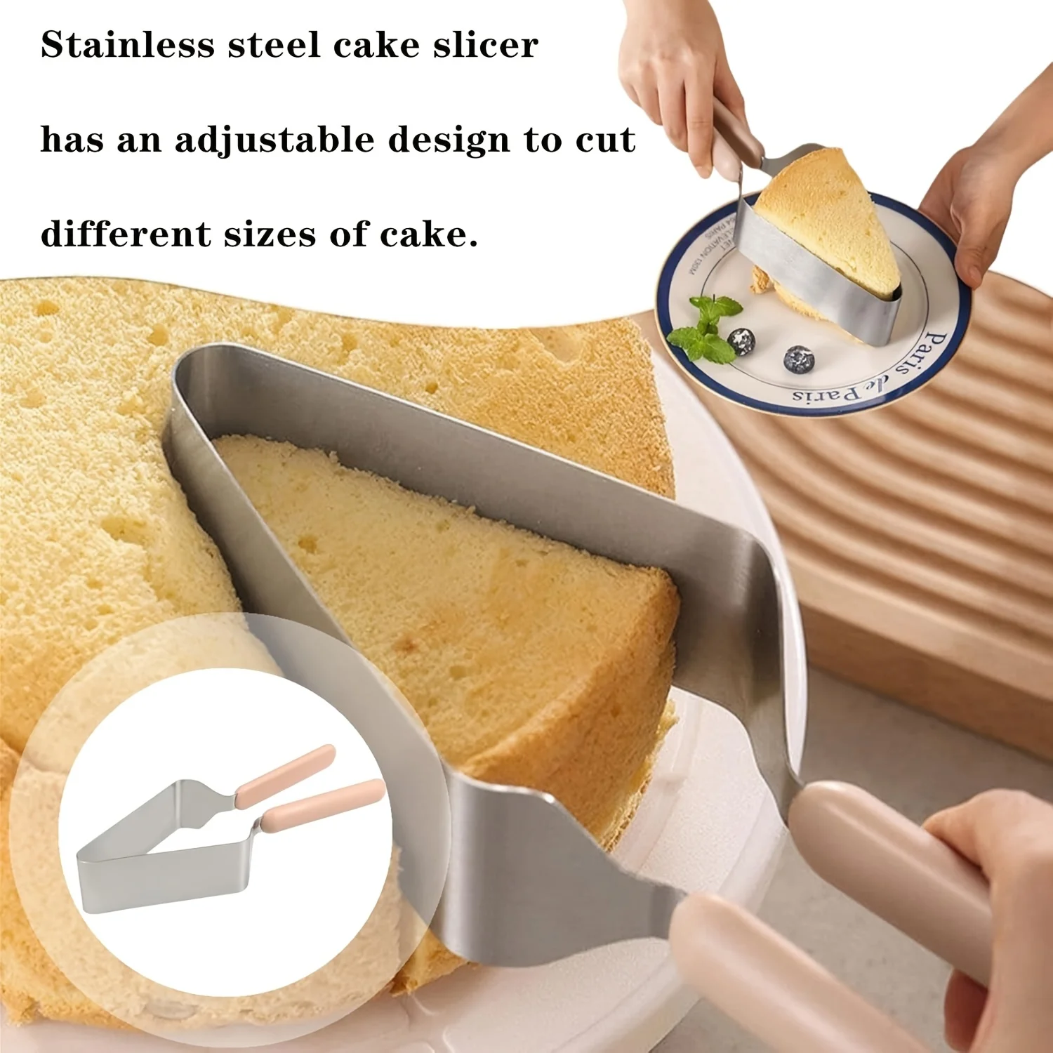 Stainless Steel Adjustable Double-Handle Cake Cutter & Server 3