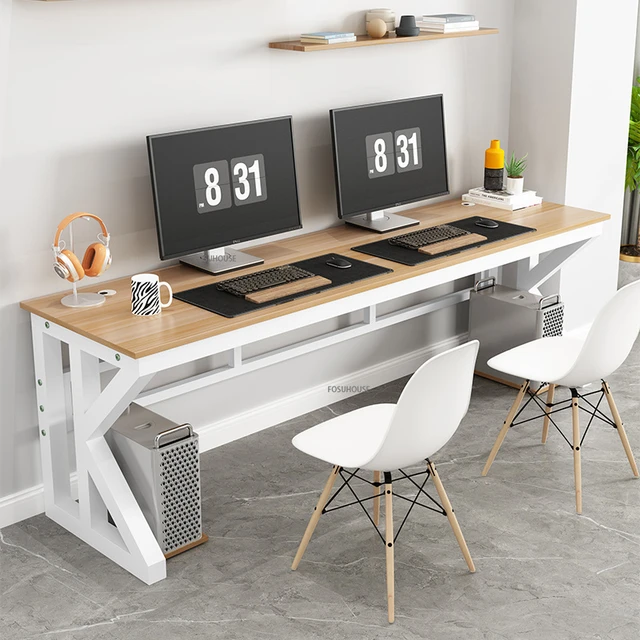 Escritorio nórdico Simple para juegos, escritorio doble para computadora  portátil, escritorio Rectangular para el hogar, oficina