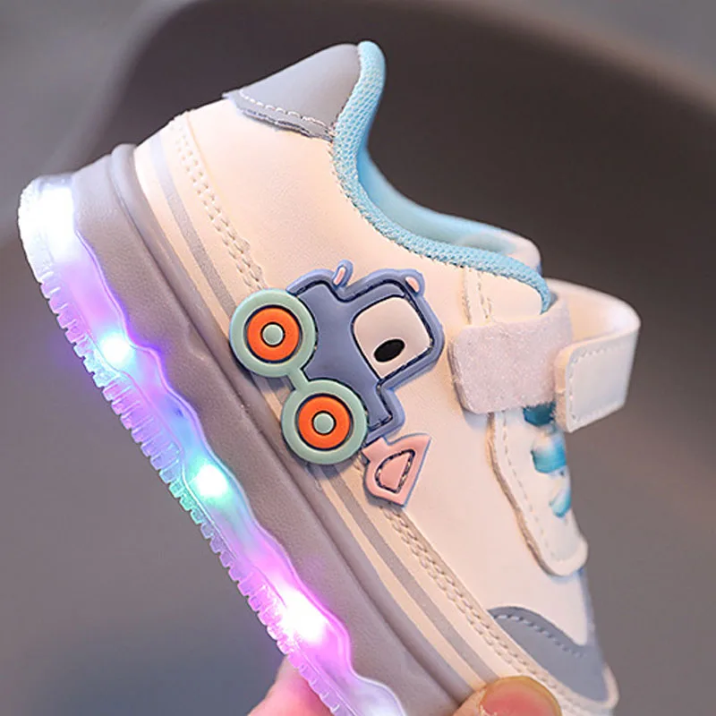 Funny LED Shoes for Children 0-3 Yrs Childhood Baby Boy Flat Shoes Luminous Sole Children Sneaker New Toddler Girls Shoes H06204 5