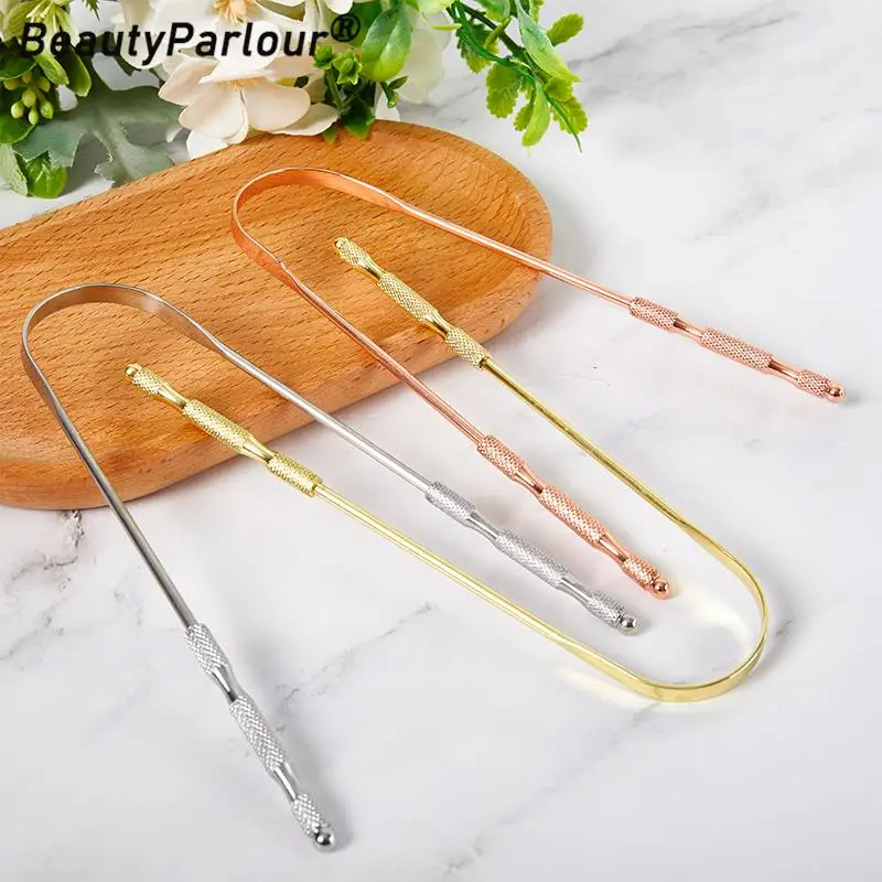 

1PC Stainless Steel Tongue Scraper Metal Tongue Fresh Breath Cleaning Coated Toothbrush Oral Hygiene