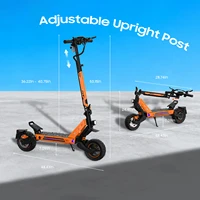 Trottinette électrique TOFUN TF3 PRO 1200W avec application, vitesse maximale 50 km/h, autonomie 40-50 km, 48V 15.6Ah, pneus 10 pouces, 4 modes, pliable 5