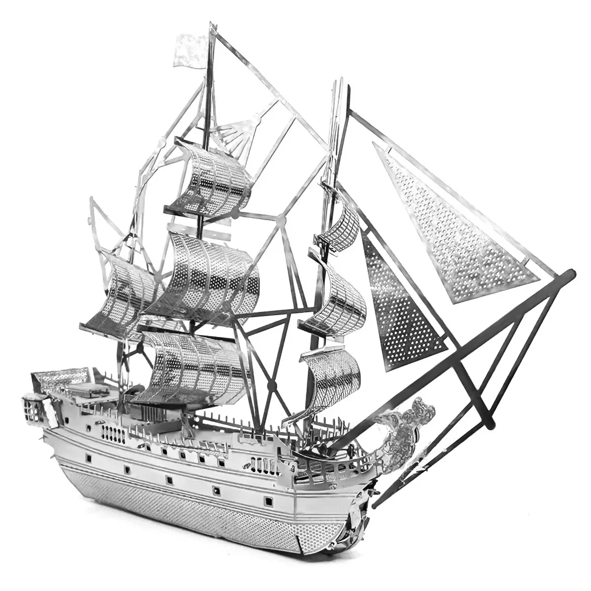 Black Pearl Pirate Ship 3D Metal Puzzle Kit - DIY Laser-Cut Jigsaw Toy