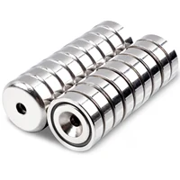 Super Strong Round Base Cup Neodymium Magnets with Holes,16mm Ring Rare Earth Magnets Heavy Duty, Countersunk Holes Pot Magnet 1