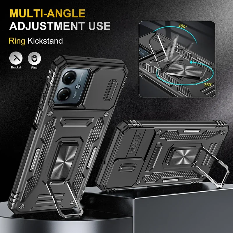 Ultimate Armor Shockproof Phone Case with Slide Window and Metal Holder