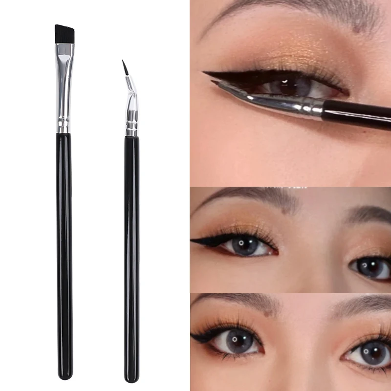 

Sdotter Fine Eyeliner Make Up Brush Fine Liner Brushes Professional Bent Angled Eyeliner Brush High Quality Brow Eye Contour Mak