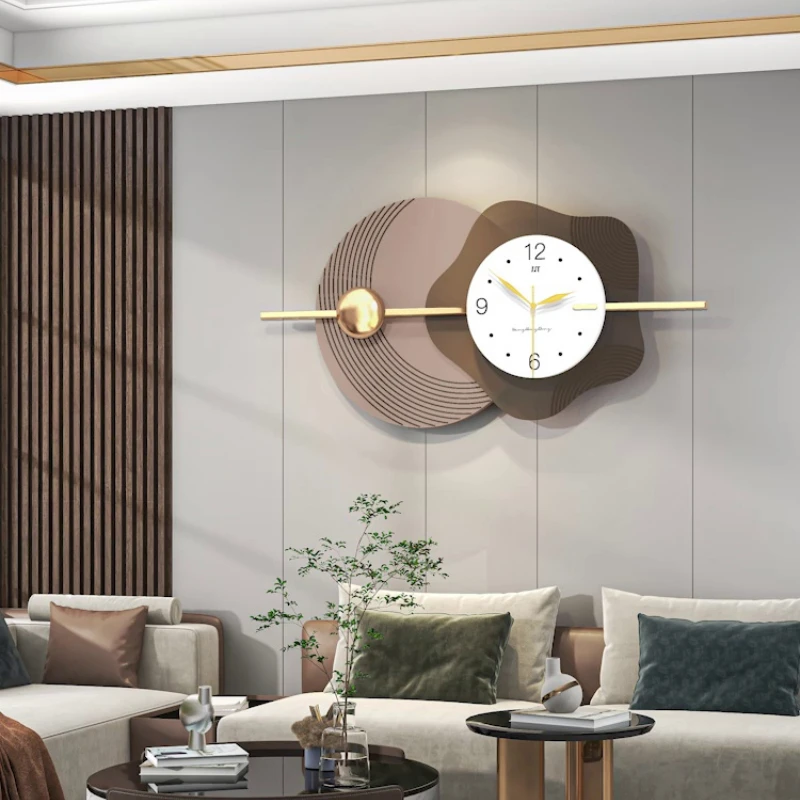 Tanio Nowoczesny Design lekki luksusowy wyciszenie zegar ścienny dekoracja salonu sklep