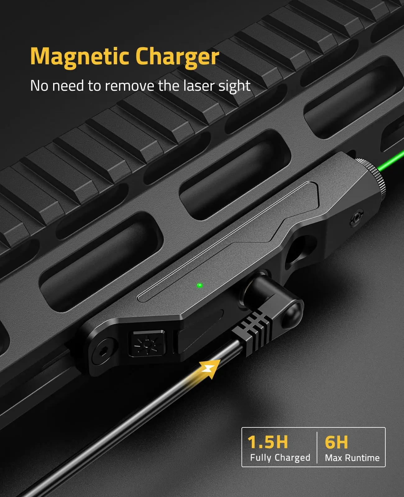 Laser Sight Tactical Sight M-Lok Picatinny Rail Magnetic Rechargeable Battery Rifle Strobe Capability Pressure Switch CVLIFE