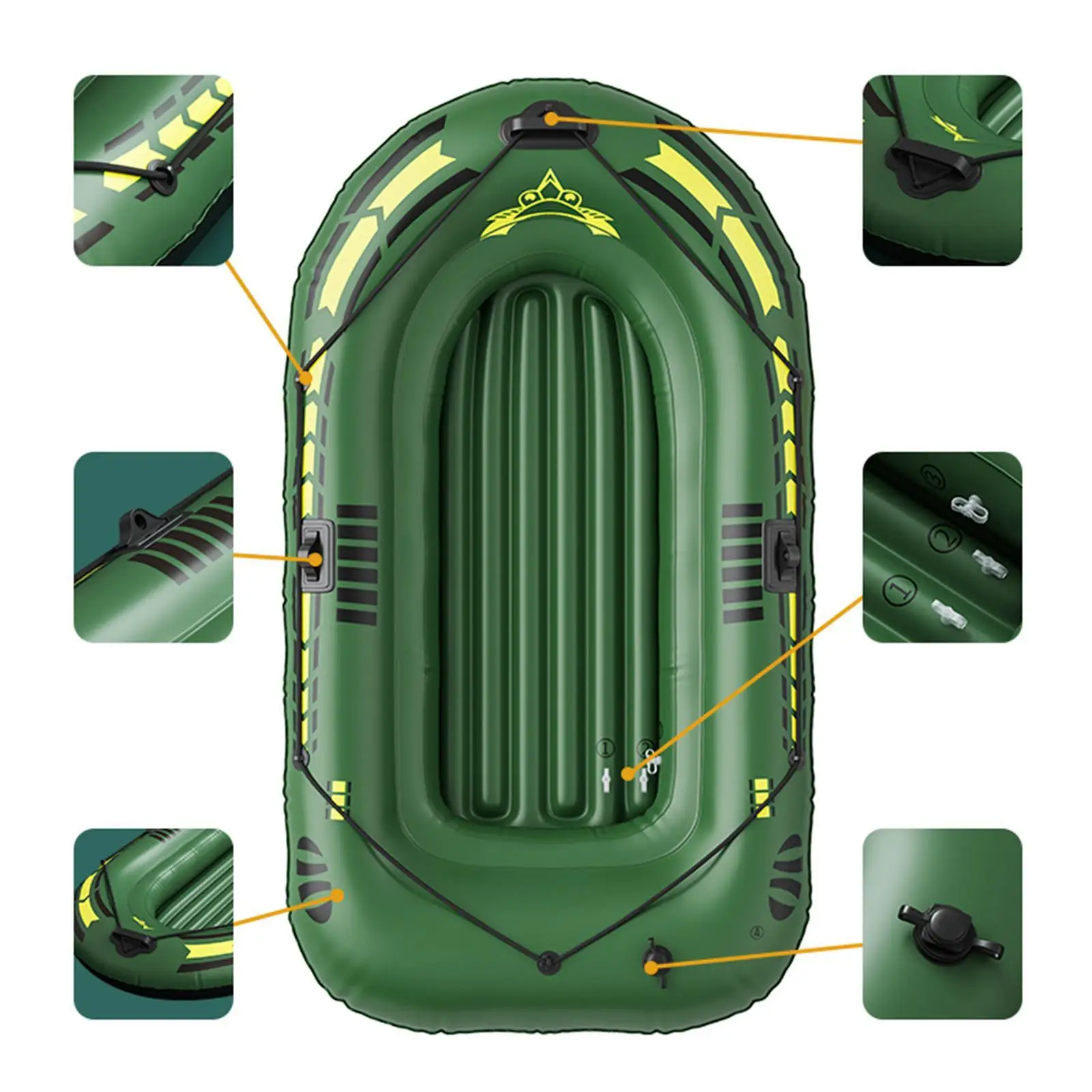 Inflatable Boat Kayak Heavy Duty Grab Handle Summer Outdoor with Oar Locks 2 Inflatable Boat Kayak Heavy Duty Grab Handle Summer Outdoor with Oar Locks 2