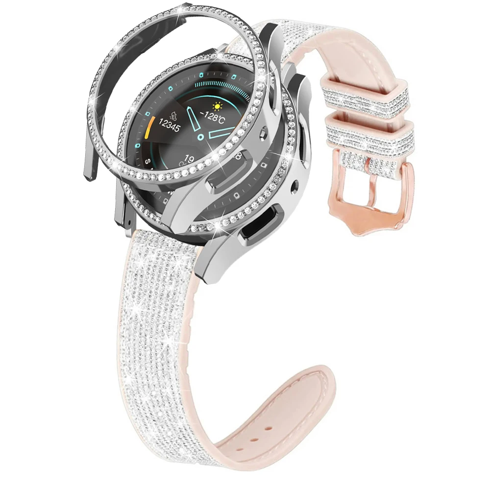 

2 шт., силиконовый кожаный ремешок для samsung galaxy watch 5 6 4 40 мм 44 мм