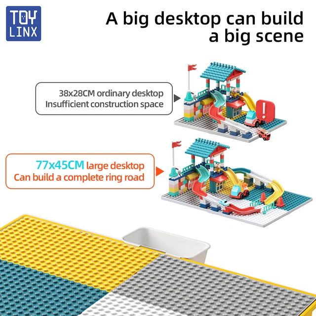 ToylinX Double-Sided Kids Activity with Storage Large Run Building Blocks Table 6-in-1 Multi Play Water Eating Table for Toddler 5