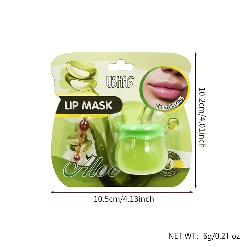 USHAS Moisturizing Lip Mask 4 Fruit Flavor Lip Balm Hydrating Repair Lip Mask Removes Dead Skin Lip Care Tools 6